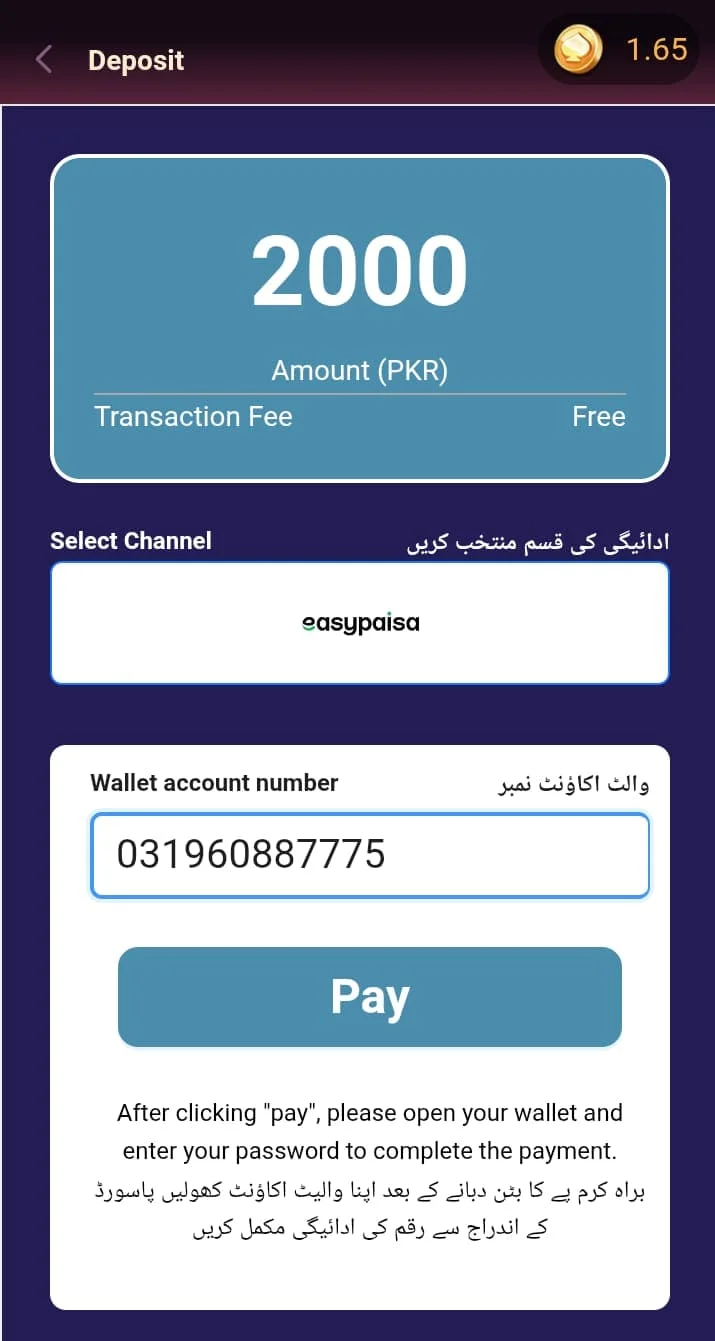 royalx-casino deposite-through easypaisa-pakistan